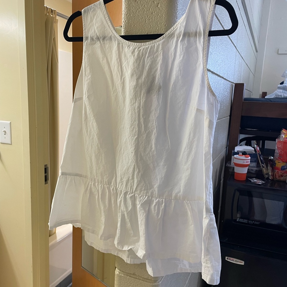 J. Crew Peplum Bow Tank Blouse Size M